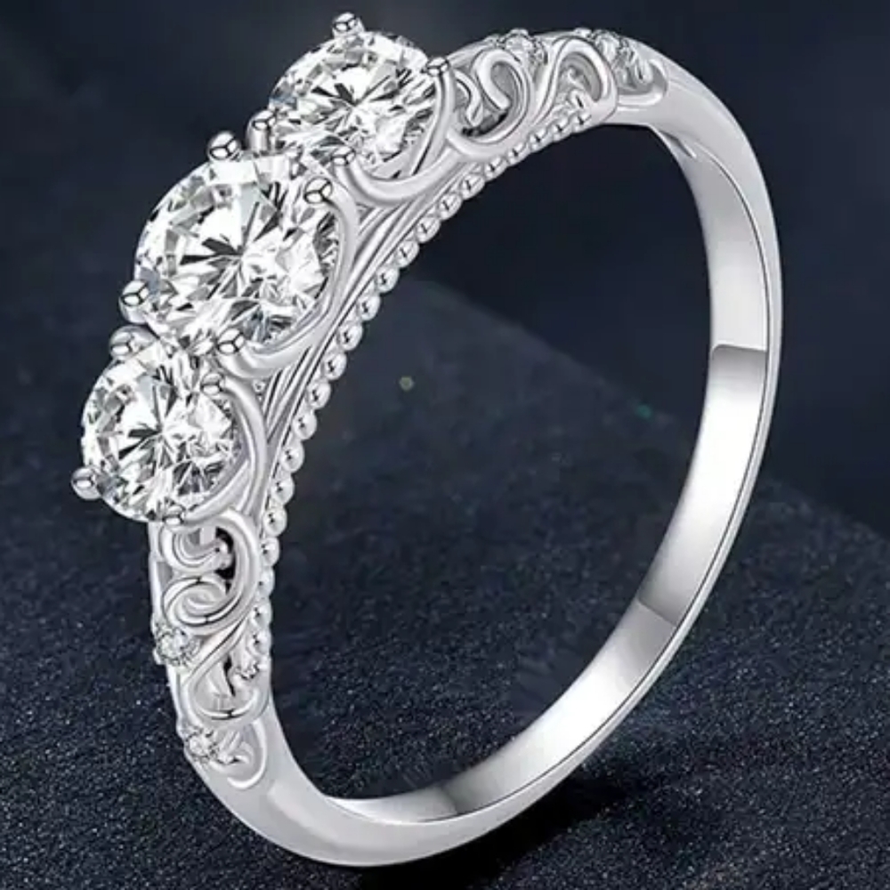 Engagement Ring with certified Moissanite Diamond paperwork certificate by GRA!!